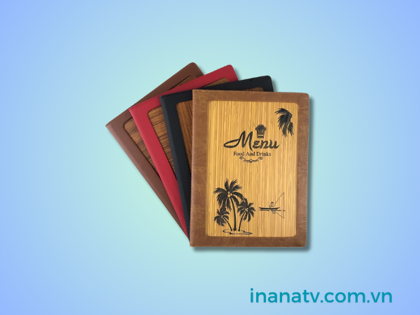 Menu bìa gỗ
