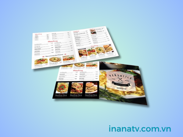 Menu giấy cán màng